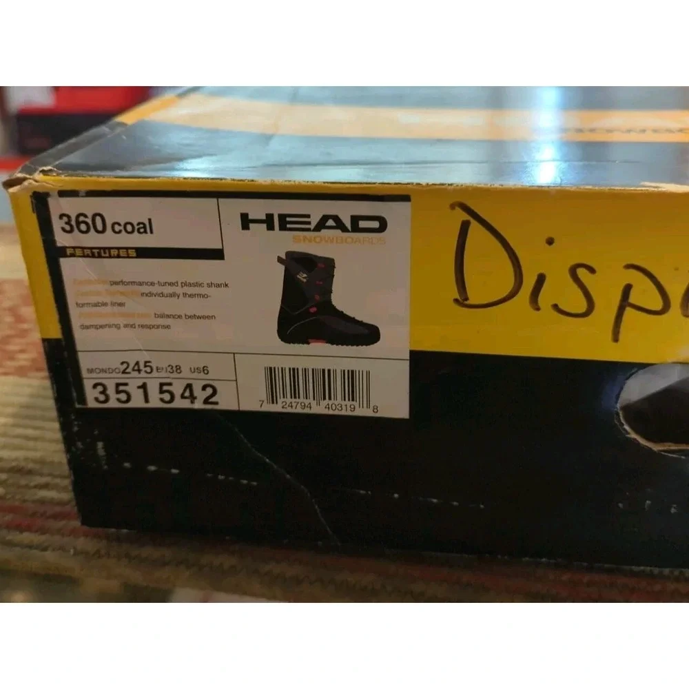 HEAD 360 Coal Snowboard Boots NEW Men's Size 6‎ Mondo 245